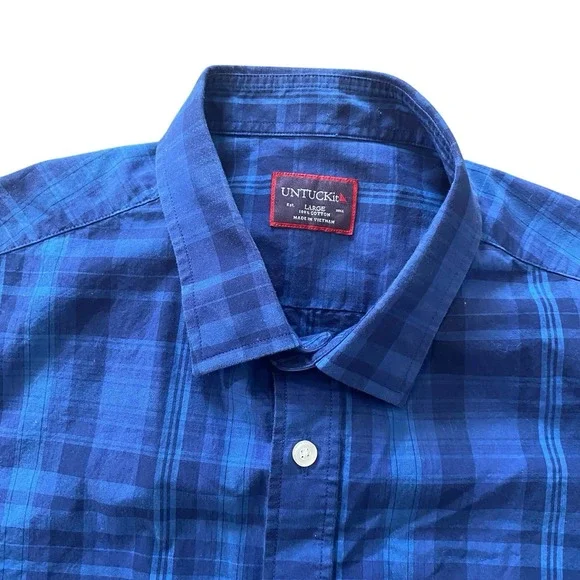 UNTUCKit Notro Men's Large Cotton Short Sleeve Button Front - Picture 1 of 4